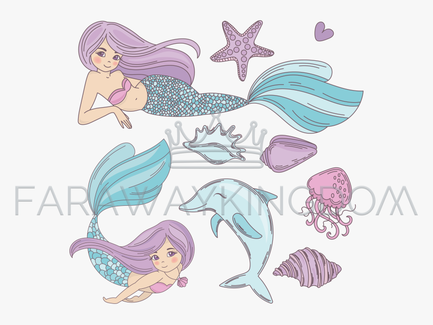 Transparent Cartoon Ocean Png - Cartoon Mermaids, Png Download, Free Download
