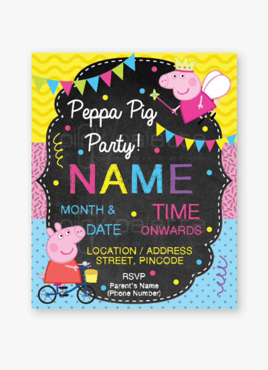 Peppa Pig Birthday E-invite - Peppa Pig E Invitation, HD Png Download, Free Download