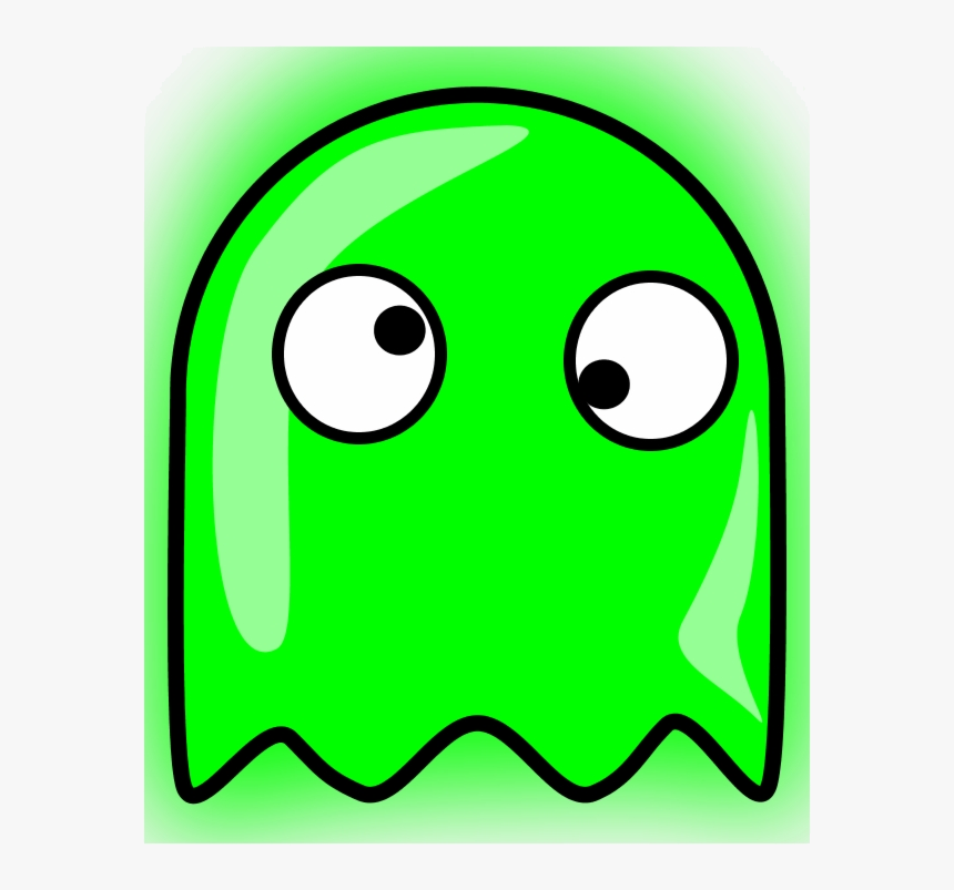 Pacman Ghost Large Cliparts Green Pac Man Transparent - Green Man Cli...