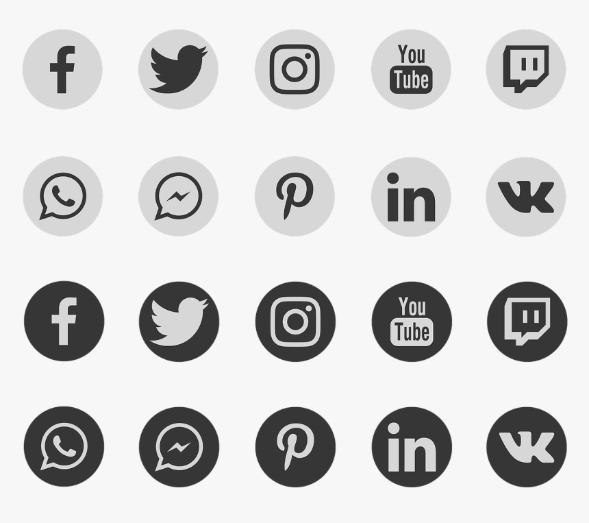 Social Networks, Icon, Social Media, Whatsapp - Social Media Icon Bar Png, Transparent Png, Free Download