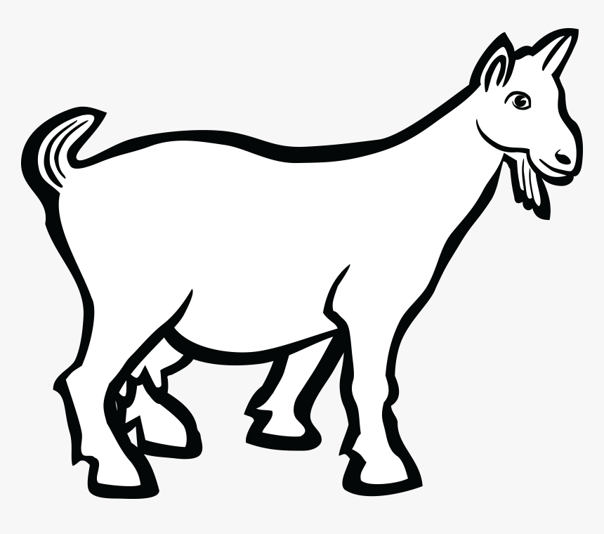 Free Clipart Of A Goat - Line Art Of Goat, HD Png Download, Free Download