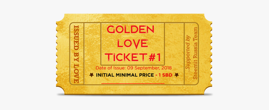 Golden Love Ticket - Label, HD Png Download, Free Download