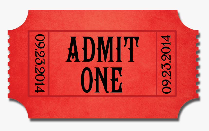 Red Admit One Ticket, HD Png Download, Free Download