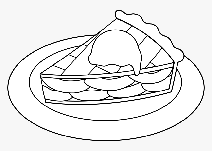Pie And Ice Cream Clipart - Apple Pie Clipart Black And White, HD Png Download, Free Download