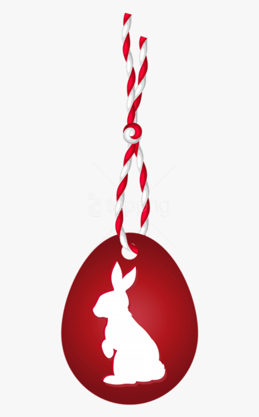 Free Png Red Easter Hanging Egg With Bunny Png Images - Easter Eggs Hanging Png, Transparent Png, Free Download