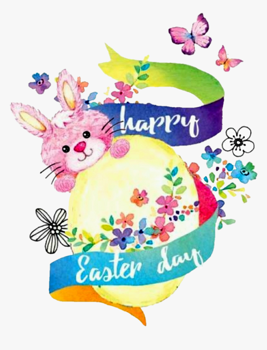 #easter #bunny #happyeaster #watercolor #handpainted - Cartoon, HD Png Download, Free Download