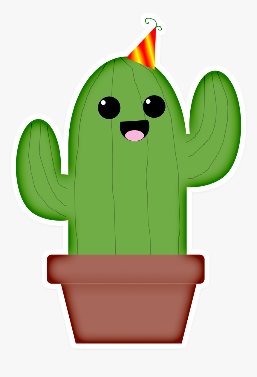 Cactus, Cute, Kawaii, Party, Mexico, Desert, Succulent - Dibujos De Cactus Animados, HD Png Download, Free Download