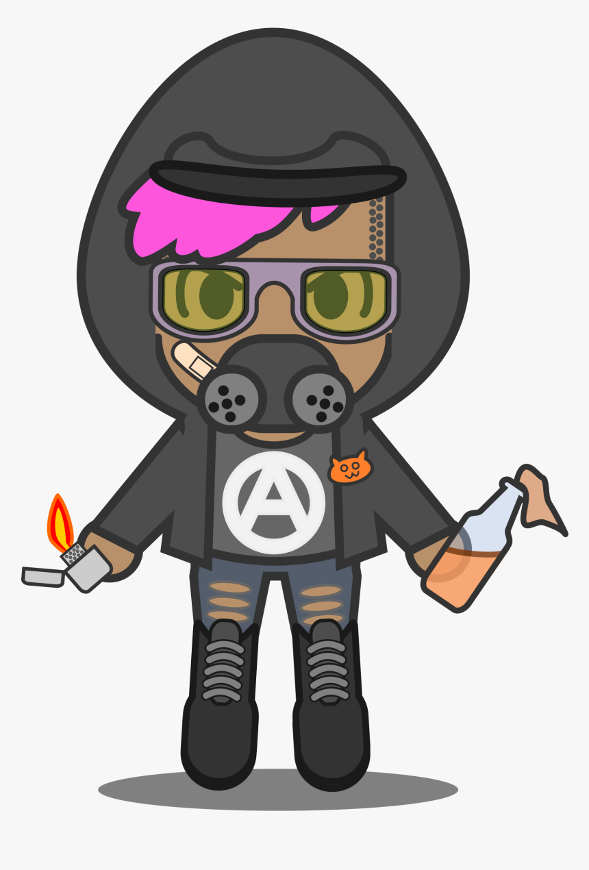 Kawaii Antifa Clip Arts - Animation Png Mask Gas, Transparent Png, Free Download