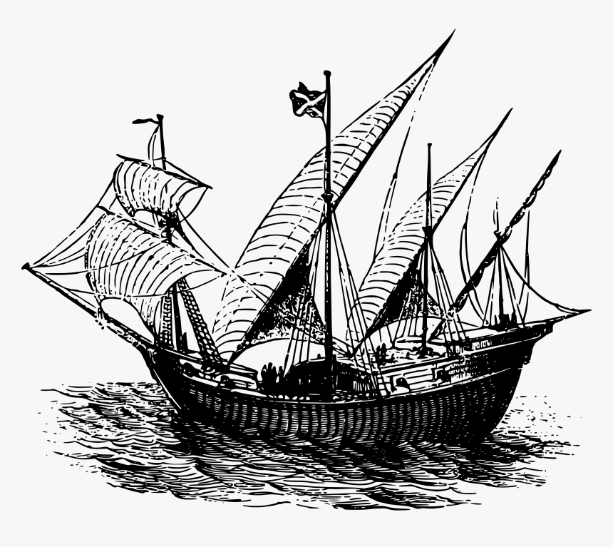 14th Century Ship Clip Arts - Caravel Ships 15th Century, HD Png Download, Free Download