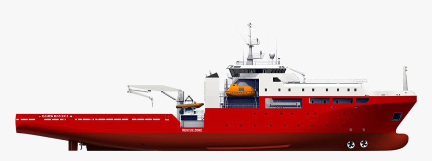 Damen Rescue Gear Ship 9316 Sideview - Ship Side View Transparent, HD Png Download, Free Download