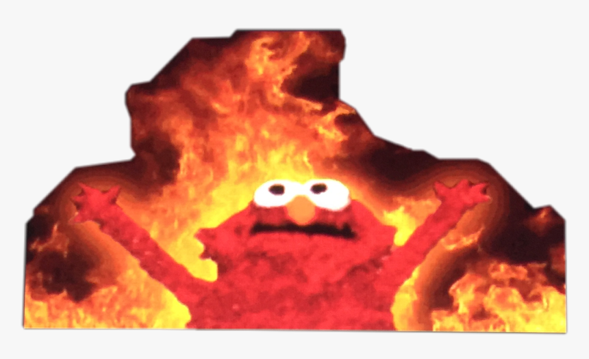 Elmo Elmomeme Fire Elmofirememe Sticker Freetoedit - Elmo In Fire Drawing, HD Png Download, Free Download