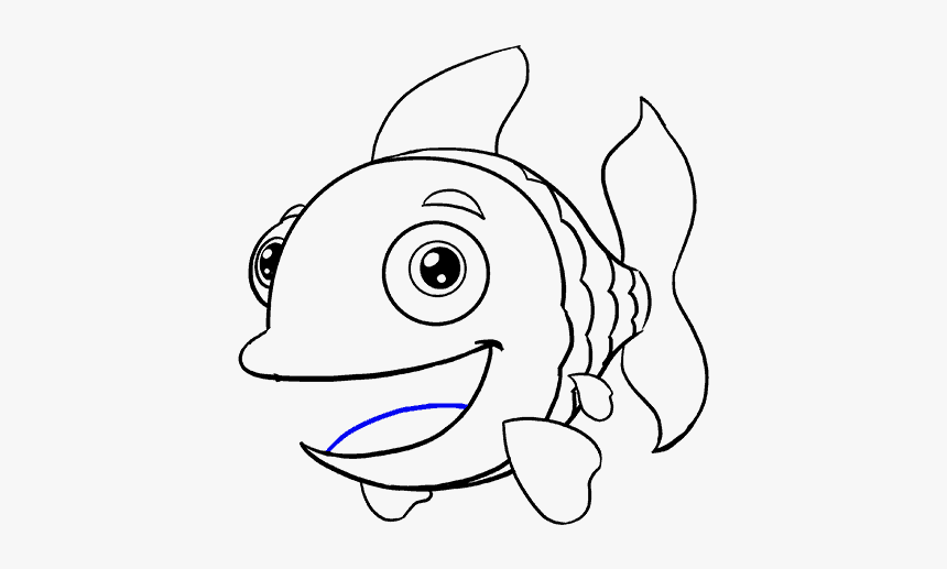 Collection Of Free Elmo Drawing Easy Download On Ui - Easy Drawing Cartoon Fish, HD Png Download, Free Download