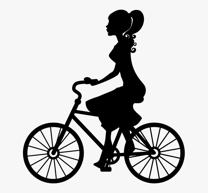 Girl On Bike Silhouette, HD Png Download, Free Download
