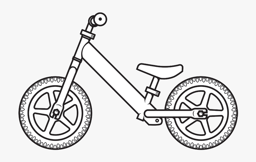 Drawn Pushbike Dirt Bike - Strider Bike Coloring Page, HD Png Download, Free Download