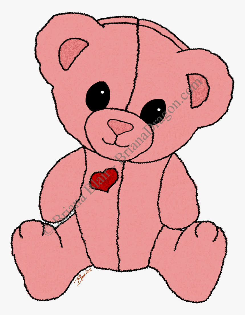 Cute And Happy Pink Teddy Bear By Brianadragon - Teddy Bear, HD Png Download, Free Download