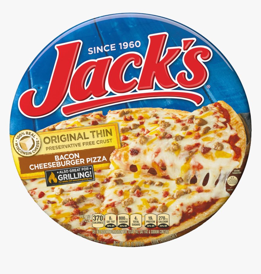 Jack"s Original Thin Crust Bacon Cheeseburger Frozen - Jack's Sausage And Pepperoni Pizza, HD Png Download, Free Download