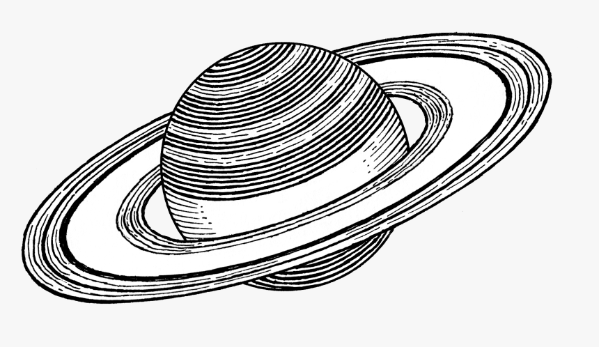 Saturn - Saturn Line Drawing, HD Png Download, Free Download