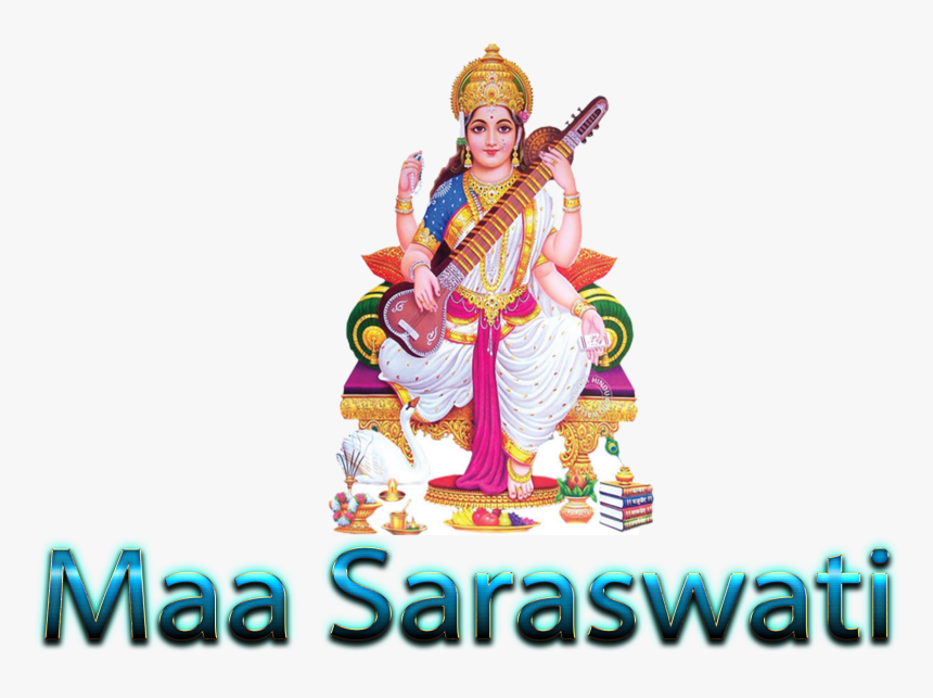 Saraswati Puja 2019 Png Free Download - Maa Saraswati Photo Hd, Transparent Png, Free Download