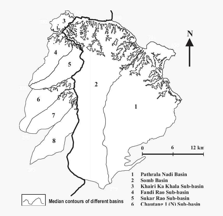 Position Of Median Contour In Different Basins - Drawing, HD Png Download, Free Download