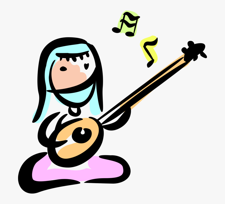 Vector Illustration Of Hindu Female Musician Plays, HD Png Download, Free Download