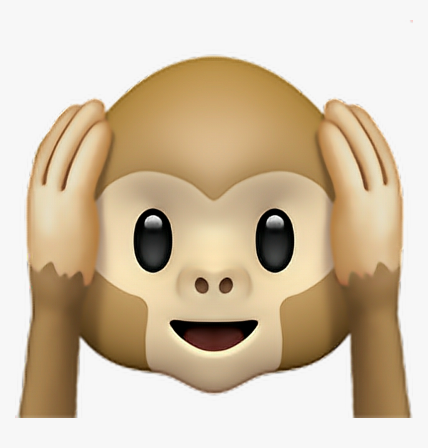 •monkey Emoji 2 🙉 Monkey Ears Emoji Emoticon Iphone - Monkey Covering Ears Emoji, HD Png Download, Free Download