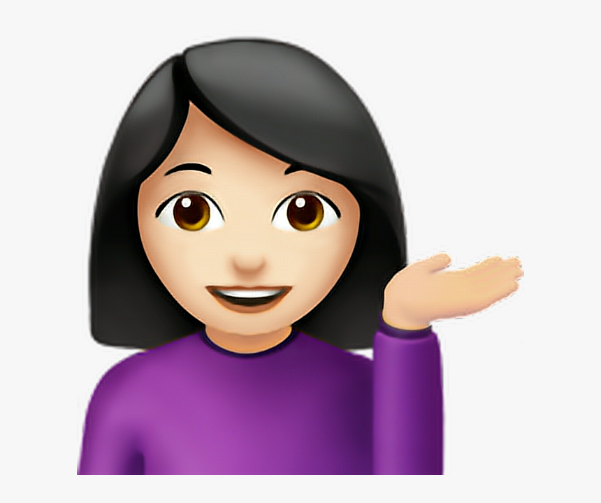 Girl Emoji Iphone Iphoneemoji Emoticon Png Black Iphone - Emoji Woman Hand, Transparent Png, Free Download