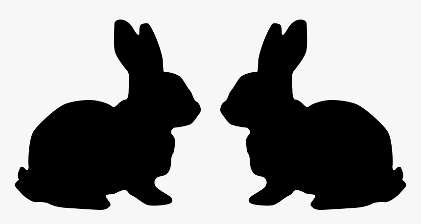 Hare Easter Bunny White Rabbit Clip Art - Black And White Rabbit Silhouette Clipart, HD Png Download, Free Download