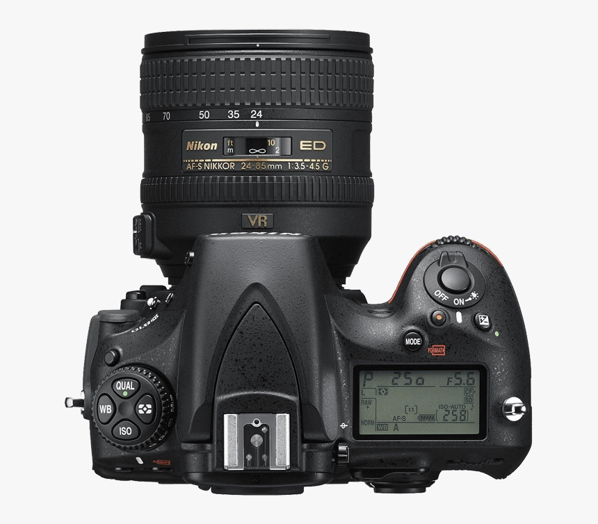 Nikon D810 Slr Camera Top View Transparent Png Image - Canon 7d 15 85, Png Download, Free Download