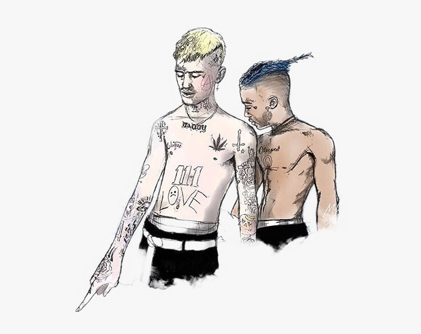 Lil Peep Xxxtentacion - Lil Peep And Xxxtentacion Drawing, HD Png Download, Free Download