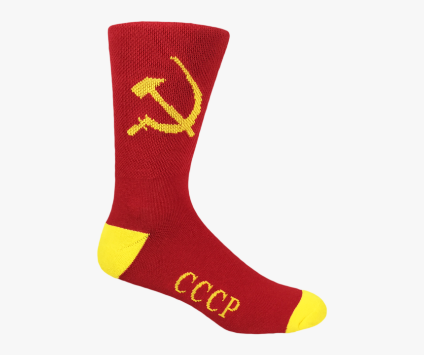 Red And Yellow Cccp Soviet Hammer And Sickle Athletic - Sock, HD Png Download, Free Download