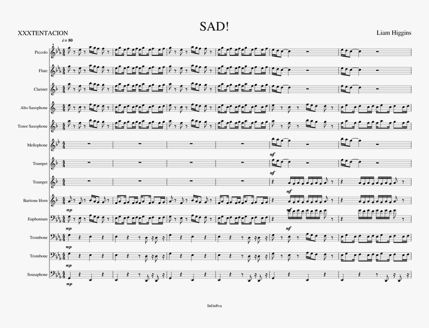Sad Alto Sax Sheet Music, HD Png Download, Free Download