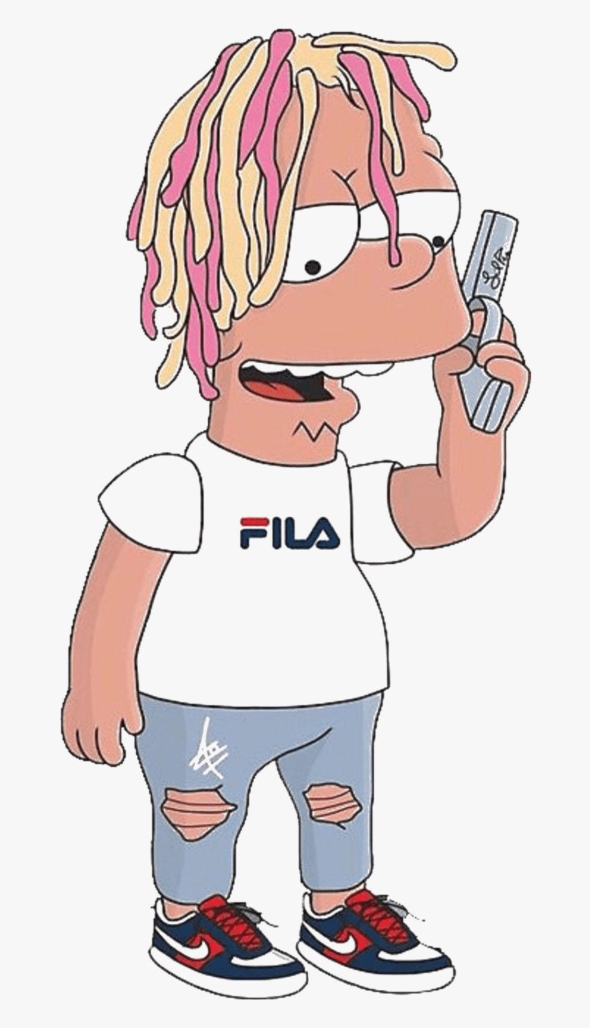 Lil Pump Cartoon Simpsons , Png Download - Bart Simpson Lil Pump, Transparent Png, Free Download