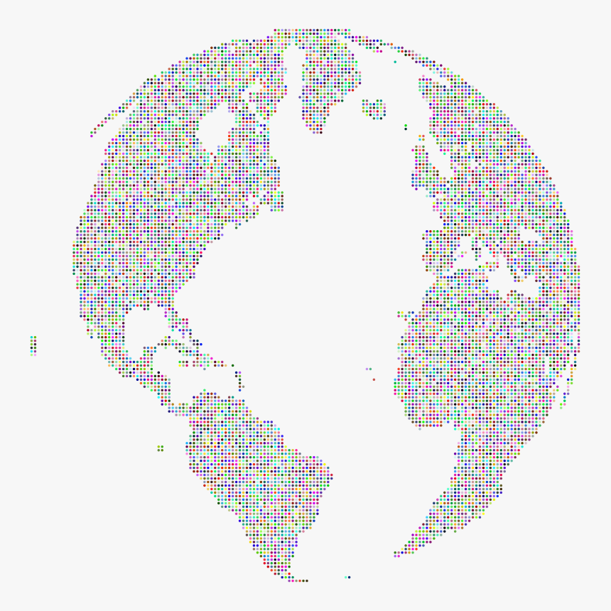 Globe Dots Prismatic - World Globe As Dots Png, Transparent Png, Free Download