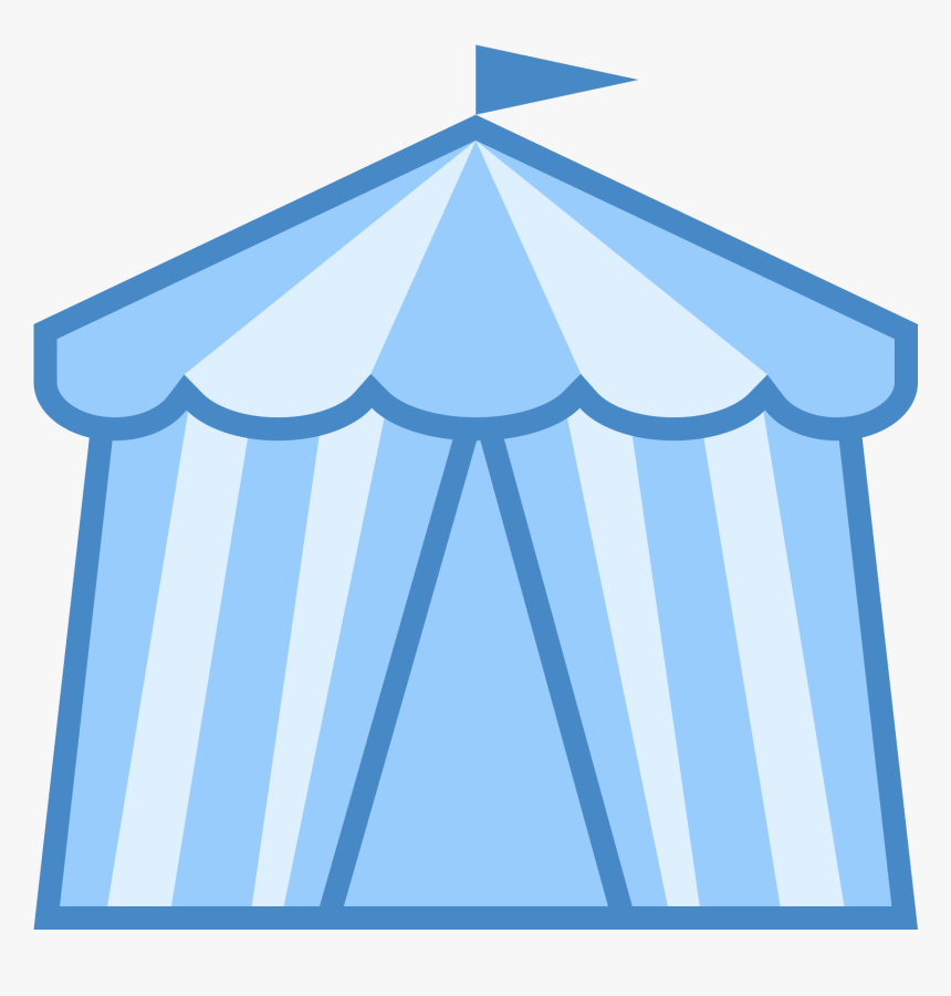 Tent Transparent Background - Blue Circus Tent Clipart, HD Png Download, Free Download