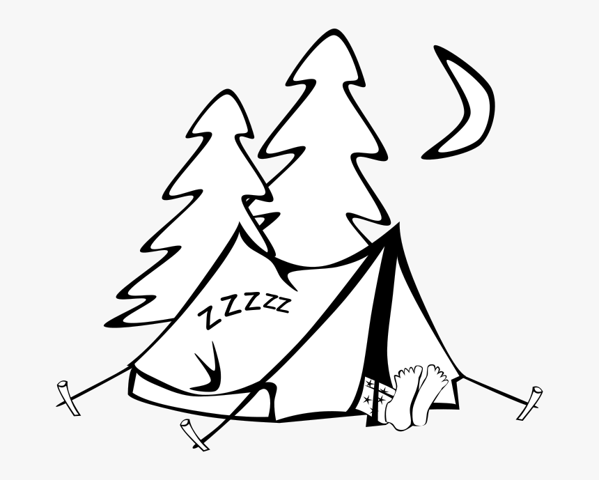 Sleeping In A Tent Svg Clip Arts - Camp Clipart Black And White, HD Png Download, Free Download