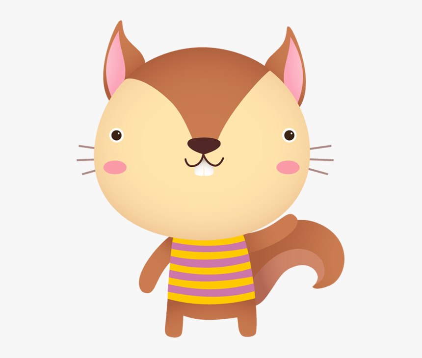 Cute Squirrel Cartoon With Hand Waving - Cute Squirrel Cartoon Png, Transparent Png, Free Download