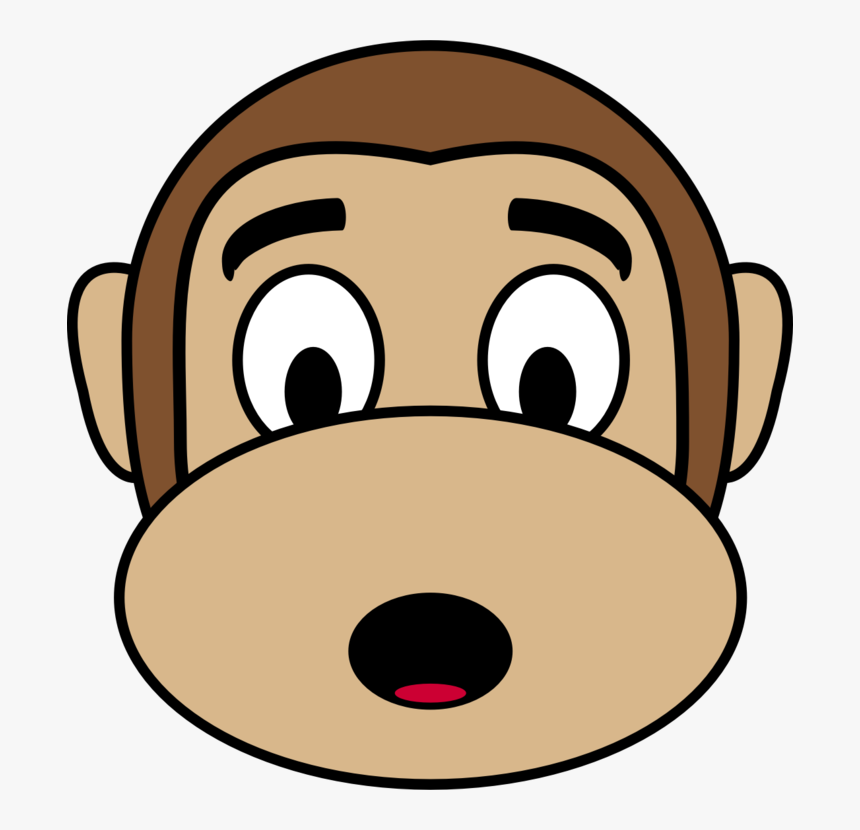 Astonished, Face, Monkey, Shocked - Monkey Like Emoticon, HD Png Download, Free Download
