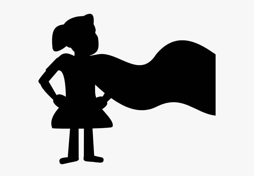 Superhero Clip Art - Superhero Girl Silhouette Free, HD Png Download, Free Download