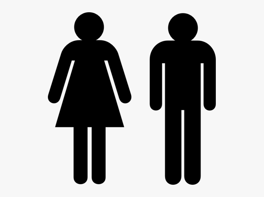 Public Toilet Bathroom Woman Female - Female Male Toilet Signs, HD Png Download, Free Download