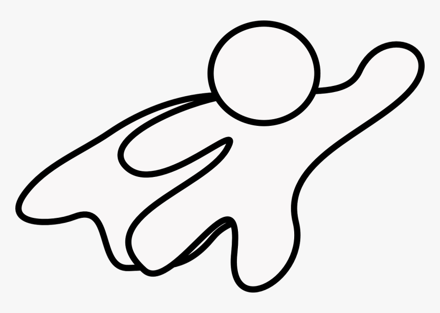 Superhero Outline Drawing, HD Png Download, Free Download