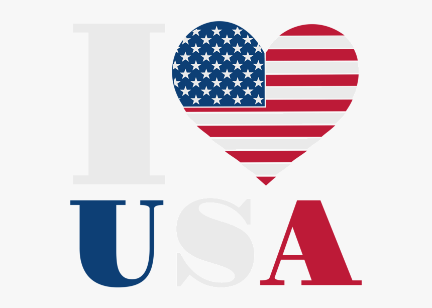 Usa Clipart Text - Heart With Us Flag, HD Png Download, Free Download