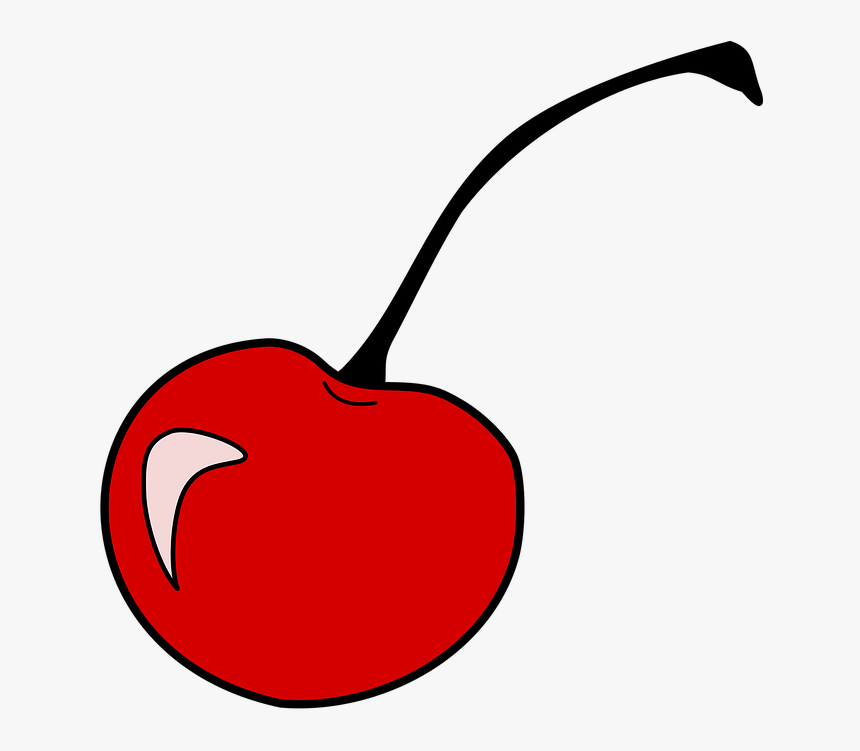 Cherry, Single, Red, Fruit - Single Cherry Vector Png, Transparent Png, Free Download