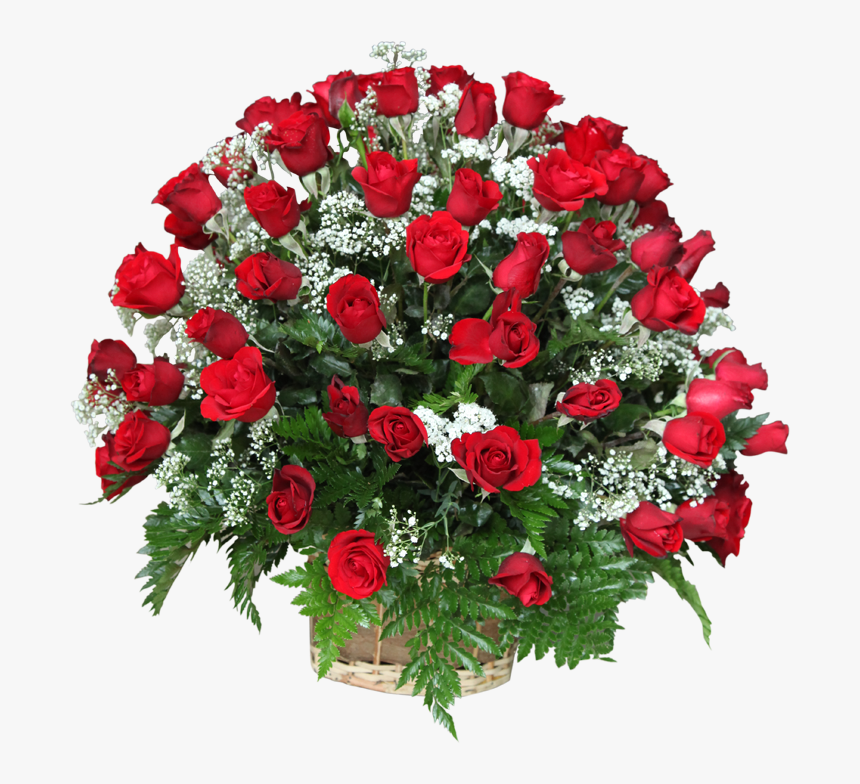 Basket Arrangement With 50 Red Roses - Rose Bokeh Image Download, HD Png Download, Free Download