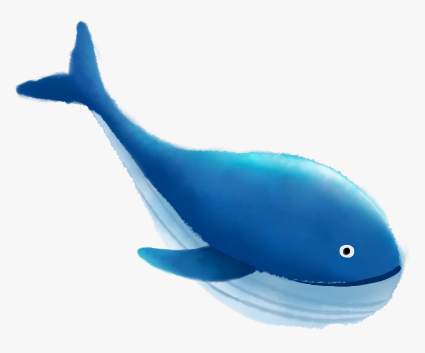 Blue Sea Swimming Whale Png And Psd - One Whale Cartoon, Transparent Png, Free Download