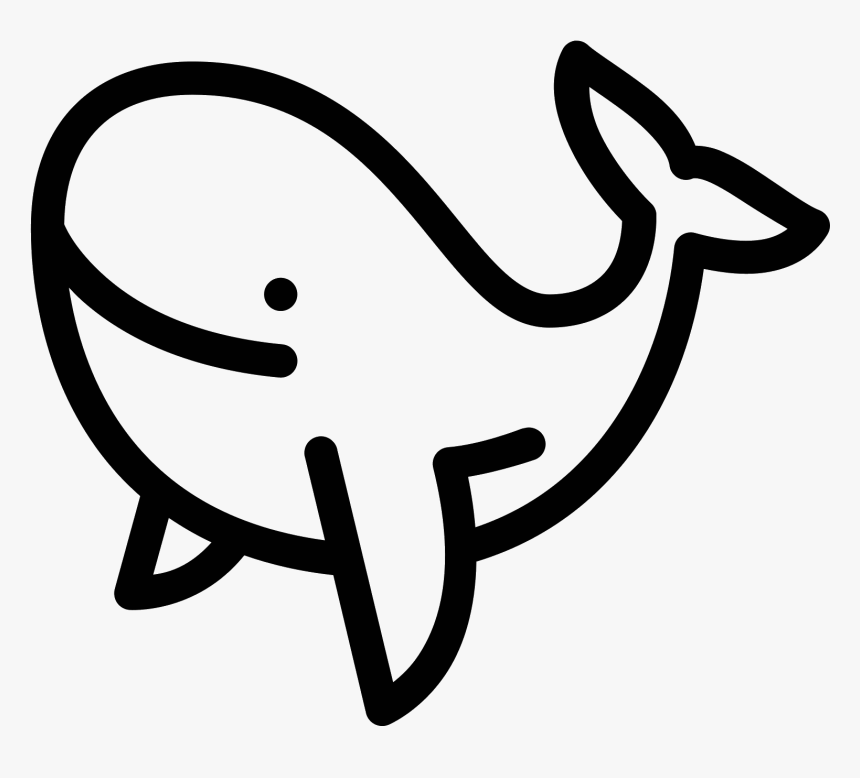 Whale Icon Free Download Png And Vector - Black And White Whale Clipart, Transparent Png, Free Download