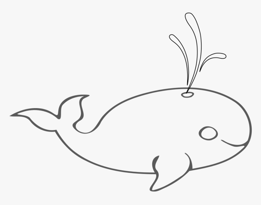 Blue Whale Outline Rooweb Clipart Png - Outline Picture Of Blue Whale, Transparent Png, Free Download