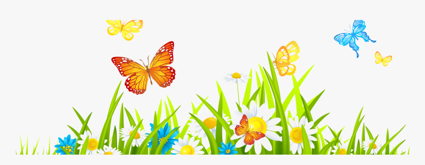 Transparent Garden Png - Flower And Butterfly Png, Png Download, Free Download