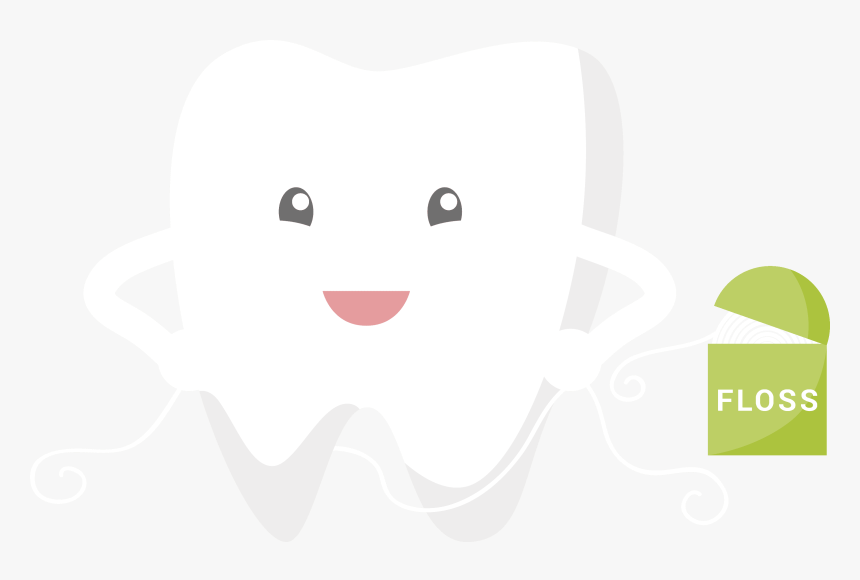 Brushing And Flossing Dr - Transparent Cartoon Teeth Floss, HD Png Download, Free Download