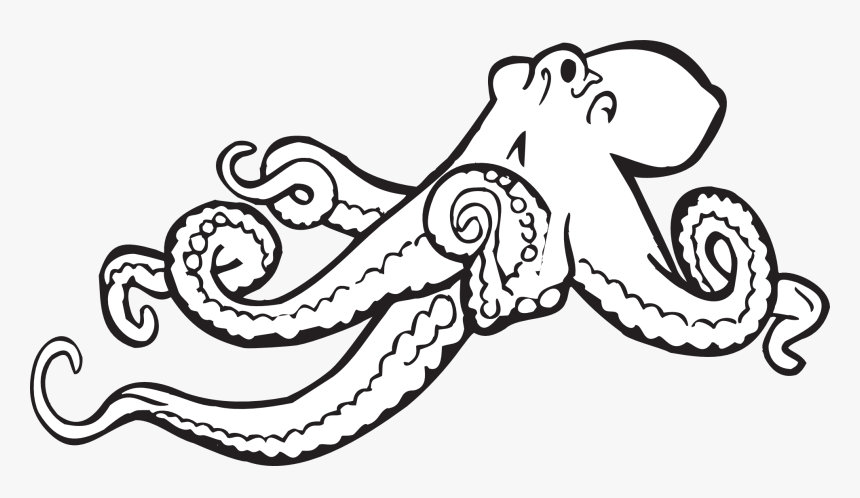 Coloring Book Octopus Svg Clip Arts - Octopus Clipart Black And White, HD Png Download, Free Download