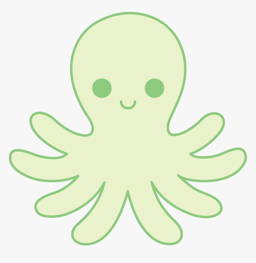 Animated Cute Little Octopus - Green Cartoon Octopus, HD Png Download, Free Download